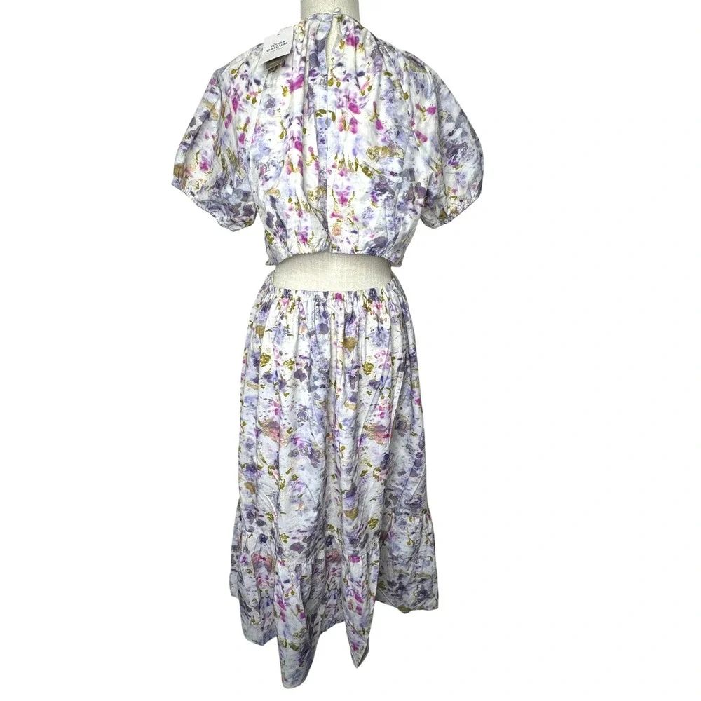 Flora Obscura x J. Crew Side Cut-Out Dress Kaleidoscope 12 NEW